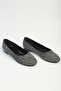 Black Stone Detailed Ballerina Shoes