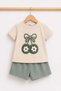 Baby Girl 2-Piece Summer Set Cherry Embossed Embroidered T-Shirt and Shorts 6-9-12-18 Months