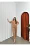 Women's Two-Piece Linen Shirt Pants Top and Bottom Set With Tie