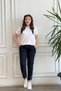 Elastic Waistband Pants with Stone Detail on the Leg - 4