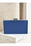Navy Blue Color Satin Silver Detail Evening Dress Bag Evening Bag Engagement Wedding Bag Handbag - 3