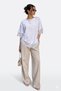 Romantic Lace-Trimmed Wide-Fit Crew Neck T-Shirt