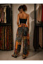 Ethnic Pattern Trousers with Elastic Waist and Tuckered Cuffs - 3