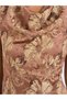 Brown Floral Jacquard Cowl Neck Maxi Dress - 4