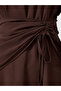 Coffee Brown Balloon Sleeve Waist Tie Maxi Dress - 4