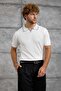 Men's T-Shirt Dpp Tri̇ko White Slim Fit Polo Neck Knitwear - 4
