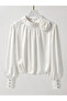 Crop Bluz Beyaz – Imported Fabric, Rose Detail, Stylish Design