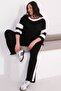 Plus Size Black and White Sporty Stylish Two-Piece Set – Comfortable Fit Casual Combination - 7