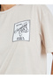 Cream Contrast Lace Hem Printed T-Shirt - 3