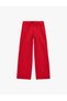 Cotton Pocket Detailed Waist-Tie Loose Trousers - Loose Straight Fit Jean - 4