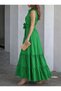 Women's Button-Front Long Tricot Dress with Belt Detail at the Waist - 3