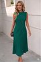 New Season Women's Sleeveless Crew Neck Front Ribbed Long Viscose Holiday Dress - 2