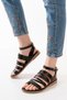 Zri̇n-041 Premium Black Orthopedic Genuine Leather Women's Sandals