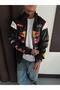 Vintage Embroidered Bomber Jacket Oversized Unisex