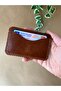 (We Write the Name) Two-Compartment Card Holder - Genuine Leather Handmade