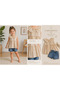 Cappadocia Ki̇ds Girl's 2-Piece Set Floral Patterned Blouse & Denim Shorts - 3
