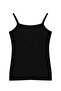 Women's Cotton Basic Black String Strap Tank Top - 3