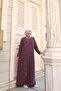 Plus Size Leaf Stone Decorated Mother's Dress - 4