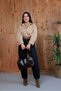 Women's Bitter Brown Shiny Textured Knot Detailed Wide Inner Volume Adjustable Cross Strap Shoulder Bag - 2