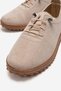 Non-Slip Studded Elastic Casual Women's Shoes Beige Suede Crepe - 3