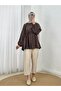 Berilay Ribbed Brit Buttoned Loose Fit Shirt-Ch517.4 Brown