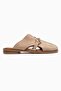 Favor Beige Suede Genuine Leather Closed-Front Women's Slippers - 4