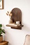 Decorative Modern Arch Mdf Wall Shelf - Bohemian D Shelf with Walnut Wood Look 35X26 cm - 3