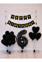 Happy Birthday Black Gold Balloon Set -6-