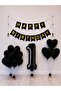 Happy Birthday Black Gold Balloon Set -1-