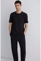 M0612689 Black Printed T-Shirt Men's T-Shirt Black - 2