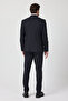 Leon Men's Dark Navy Blue Italian Striped Jacket+Pants+Vest Slim Fit Suit - 8