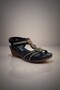 26Y241-1 Sy Black Full Orthopedic Sole High Heel Stone Women's Sandals