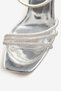 Silver Stone Platform Heeled Evening Dress Shoes - 7