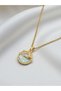 Women's Gold Color Sea Themed Fish Tail Necklace Opal Stone Zircon Stylish - 4
