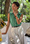Women's Shirt Collar Striped Shirt - 4