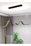 Modern Lighting, Linear Chandelier, Light, Black Color, Length:120 cm, Suitable for living room, dining room, kitchen, Adjustable height