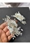 Zircon Stone Special Series Embellished Bridal Hair Accessory with Pearls - 2