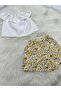 Baby Girl 2-Piece Set Crispy Floral Patterned Shorts & White Madonna Collar Blouse Set - 7