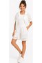 Girl's Scalloped Button Closure Shirt, Scalloped Lined Shorts, Slim Fit T-Shirt, White Color Three-Piece Set - 3