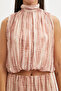 Tie-Dye Pliseli Crop Bluz - 5