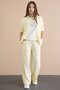 Yellow Stripe Patterned Shirt and Wide Leg Pants, Girl's 3-Piece Set 24080 - 3