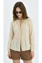 Una Fiaba, Ecru Oversize Women's Muslin Shirt with Elastic Sleeves - 3