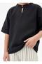 Boy's White Black Pinstripe Carrot Pants + Black Muslin Britli Shirt - 5