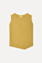 Women's Mustard Color Sleeveless Modal Blend Blouse - 2