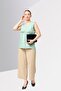 Women V Neck Sleeveless Sequin Top, Green - 2