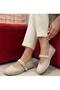Beige Suede Buckle Women's Daily Comfortable Ballerina Shoes - 2