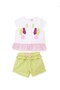 Baby Girl Unicorn Printed Tulle T-Shirt and Shorts Set 6-24 Months White - 2