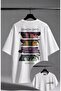 Unisex Gorillaz Demon Days Back Print Crew Neck T-Shirt, Oversize Rock Band Themed Tshirt