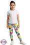 Patterned Children's Leggings - Colorful Leaf Patterned Girls' Leggings - Soft, Stretchy, Comfortable, Cotton, Anti-Sweat