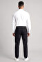 Men's Metallic Logo Detailed Regular Fit Cotton Long Sleeve White-Gold Shirt - 4
